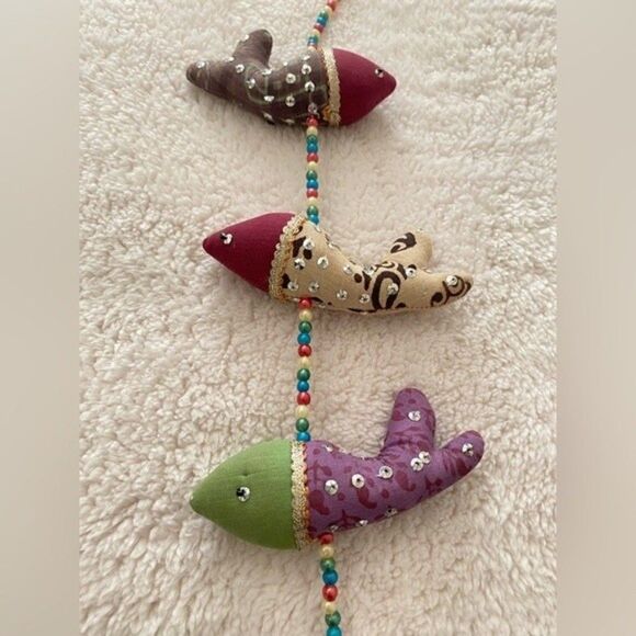 Handmade Fish Mobile Hanging Mobile Sequence & Beaded Bell Hanging Baby Room - Picture 3 of 8